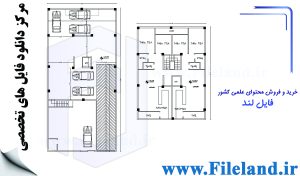 پلان معماری ساختمان مسکونی چهار طبقه ۱۲ در ۱۶| کد ۳۷۵